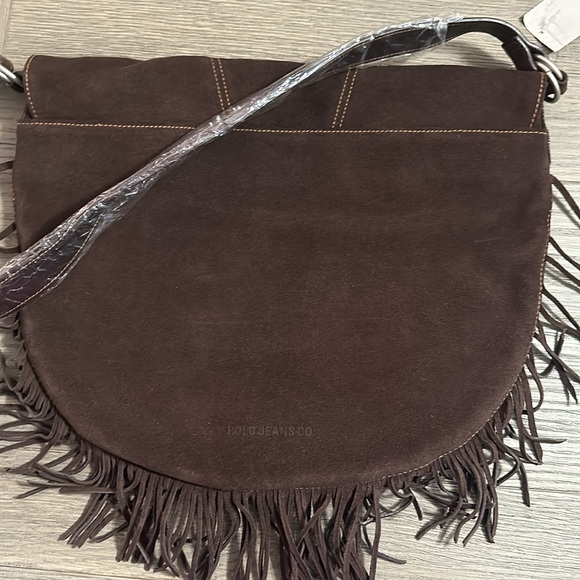 Polo Jeans Brown Suede crossbody purse - Picture 4 of 6
